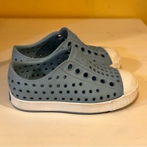 Native Jefferson Little Kid Unisex Sky Blue White Shell Sneakers- Size 4